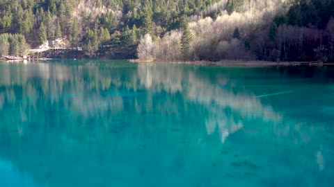 Jiuzhaigou aerial photo Daqiang mavic 4K, winter fairy tale