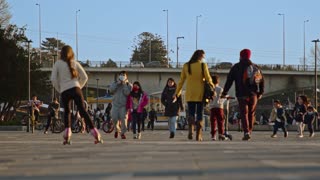 Hyper Time Lapse View of a Busy Park