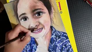 Time lapse drawing of Chaian in color pencil