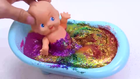 Satisfying video Mixing all StoreSlime Smoothly into Bathtub Baby ASMR Bon Bon .mp4