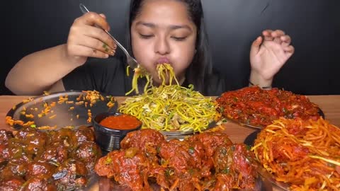 CHICKEN LOLLIPOP, CHICKEN FRIED RICE, HAKKA NOODLES, MANCHURIAN, CHILLI CHICKEN |FOOD EATING VIDEOS