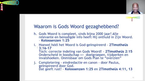 R009 Fundament => Uitgangspunten - Argumenten mbt Authoriteit van Gods Woord - wat houdt het in? 05