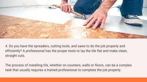 Top Reasons To Hire A Professional To Install Tile Flooring