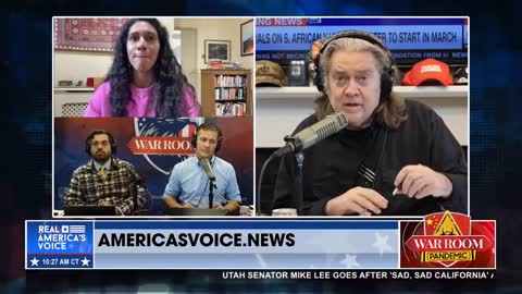 Steve Bannon interviews Daily Telegraph columnist Sherelle Jacobs