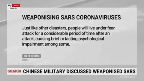 Chinese Military documents " show " it wanted to weaponize Biological Weapons - Sky news Reports