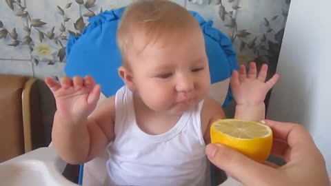 Funny baby reactions to lemon