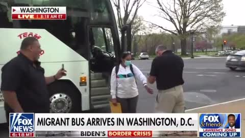 Gov. Abbott follows through, drops off bus of illegals for Biden in DC