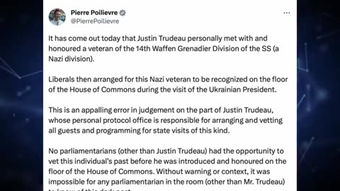 TRUDEAU LIBERALS BRING WAFFEN SS TO CANADIAN PARLIAMENT