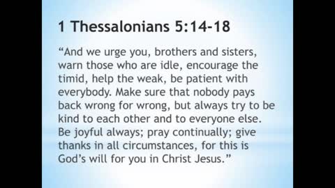 1 Thessalonians 5.14-18 'Gratitude in the Storms of Life' -- Dedicated2Jesus Daily Devotional Audio