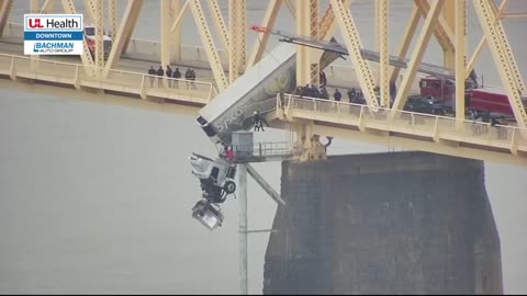 Semi-Truck Hangs Over the Ohio River