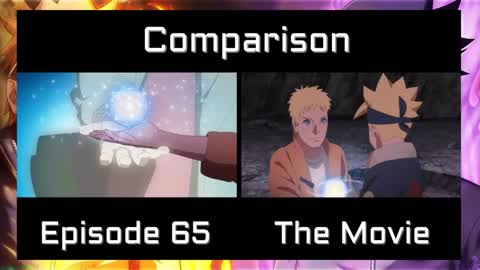 Naruto and Sasuke VS Momoshiki Comparison Side by Side: Boruto Anime (Episode 65/The Movie)