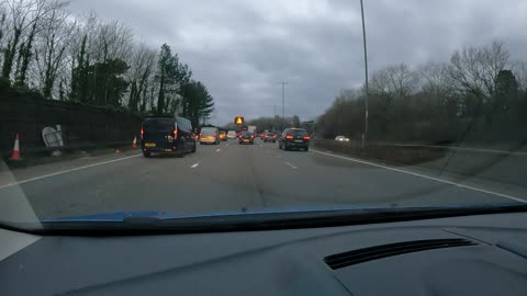 Driving on a motorway in Wales. Speedlapse GoPro