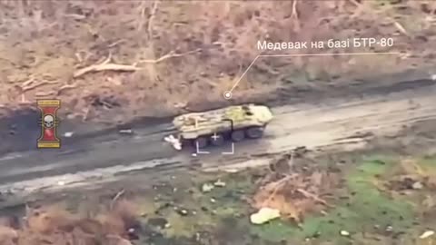 Russian evac vehicle on the base of a BTR-80 was destroyed by Ukraine