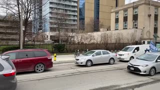 Cars participate in Trump rally in Toronto