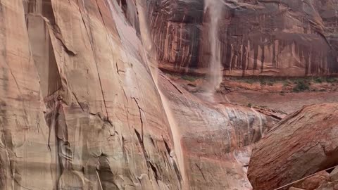 Waterfalls Down The Canyon Walls