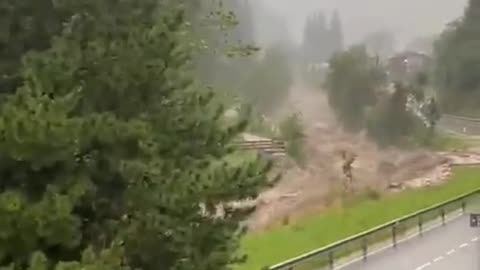 Massive flash flood in Valdaora of South Tyrol, Italy (29.07.2023)