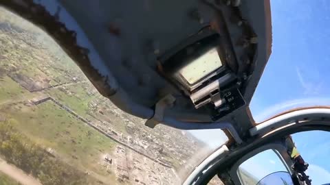 Ukraine War - Su-25 attack aircraft passes over Popasna