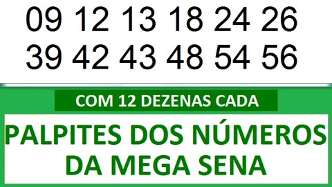 PALPITES DOS NÚMEROS DA MEGA SENA COM 12 DEZENAS vy vz v0 v1 v2 v3 v4 v5 v6 v7 v8 v9