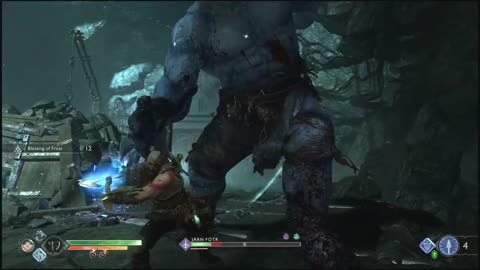 God of War (2018) 4K Járn Fótr Ice Troll Boss Fight