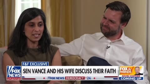 Lawrence Jones talks with Senator JD Vance and his wife