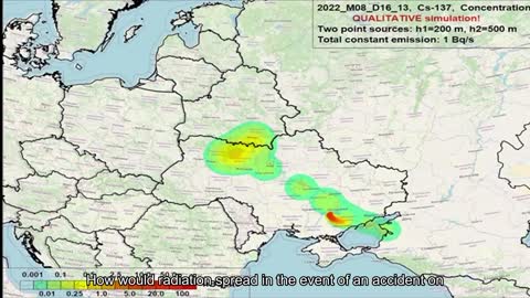 How would radiation spread in the event of an accident at the ZNPP