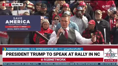 EPIC! Popular MAGA Rep. Madison Cawthorn STANDS UP from Wheelchair at Selma, NC Trump Rally