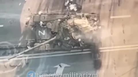 Russian Tank Blown Up