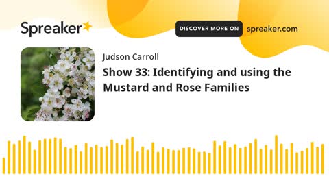 Show 33: Identifying and using the Mustard and Rose Families (part 1 of 3)