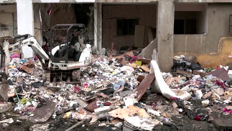 Damage, debris after Israeli strike in southern Lebanon