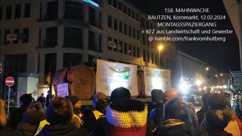 MONTAGSSPAZIERGANG mit Landwirtschaft + Gewerbe - BAUTZEN, Kornmarkt, 12 02 2024, 158. MAHNWACHE 🕊