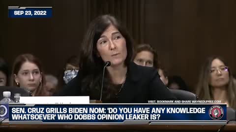 Rep. Cruz Grills Biden Nom: 'Do You Have Any Knowledge Whatsoever' Who Dobbs Opinion Leaker Is?