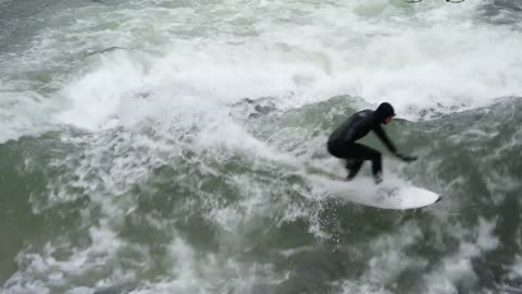 Surfer Wave Rider Eisbach Eisbach Wave Wave Bach