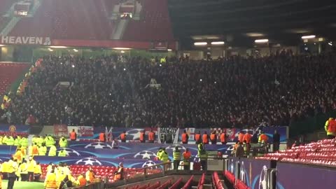 PSV fans singing the Touré song at Old Trafford after the game.