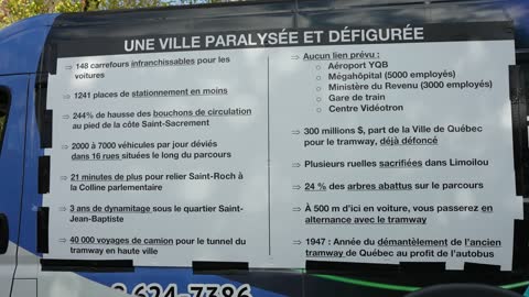 Manifestation contre le Tramway et la coupe des arbres à Québec