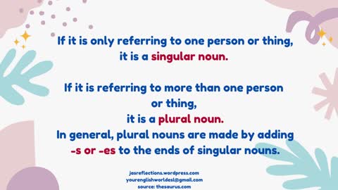 SINGULAR AND PLURAL NOUNS