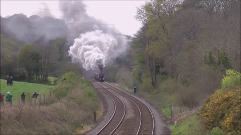 Steam Train - Magical Panorama With Smoke And Rythm Musics