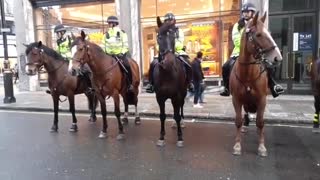 police horses anti Lock down protest London