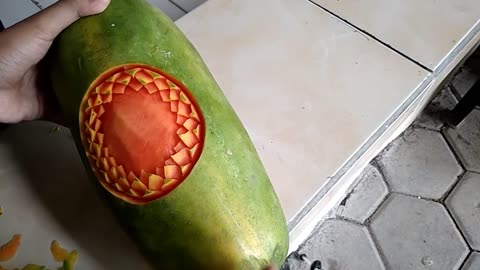 Papaya Fruit Carving