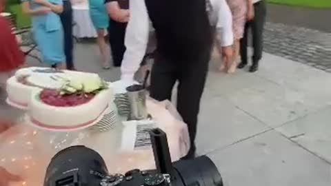 Uneven Floor Almost Causes Wedding Cake Crash