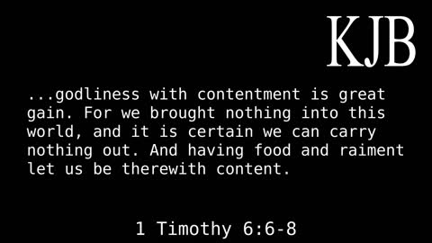 Godliness With Contentment Is Great Gain 1 Timothy 6:6-8