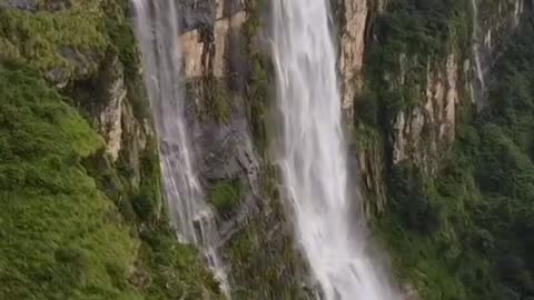 Huge Waterfall At Rasuwa , Nepal