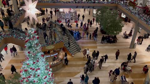 Christmas shopping at Bellevue Square Mall. In masks.