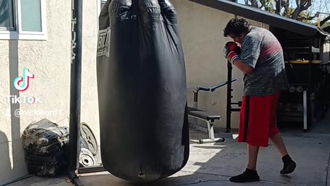 500 Pound Punching Bag Workout Part 52. Boxing Warmup!