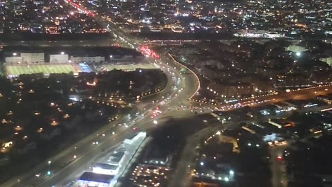 Aerial night shot Dubai 2023