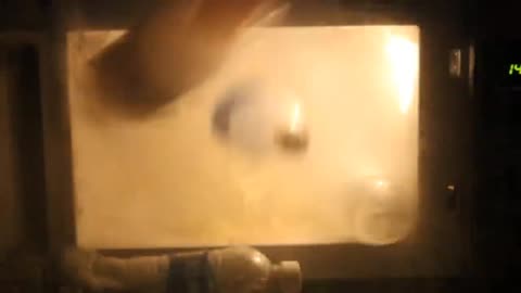 Microwave dry ice and some water bottle