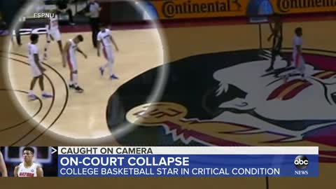 College basketball player collapses on court l GMA