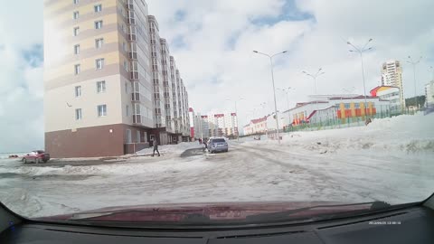 Strong Winds Blow Pedestrians Off The Street