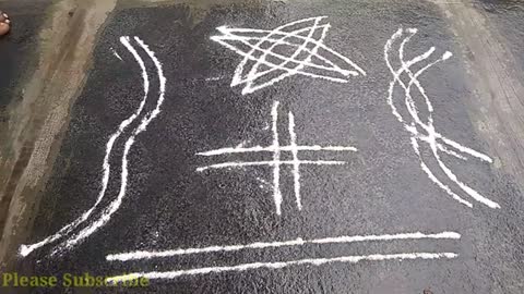 How to draw two lines rangoli | How to draw double stroke rangoli | Two lines kolam|@HemaRangoli