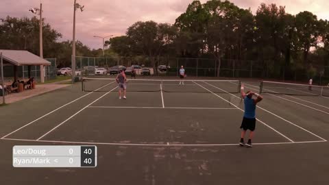 4.0 Tennis Doubles On The Hard Courts of Potter Park with No Lights!