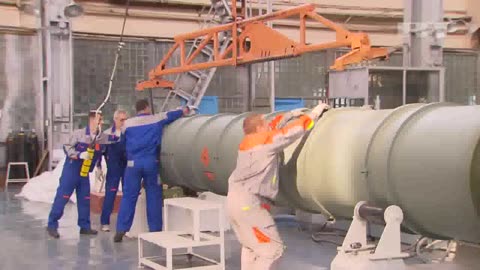 S-400 Russian antiaircraft system. Plant tour: missile-into-launchtube assembly process